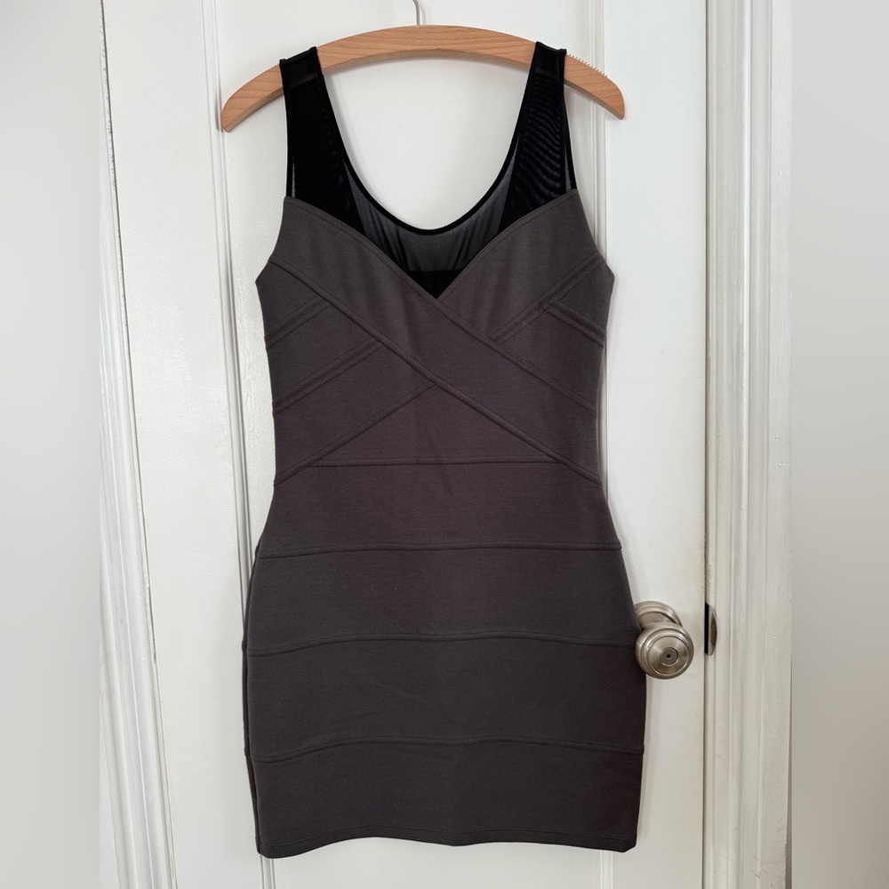 Express Gray And Black Bandage Dress Size Small